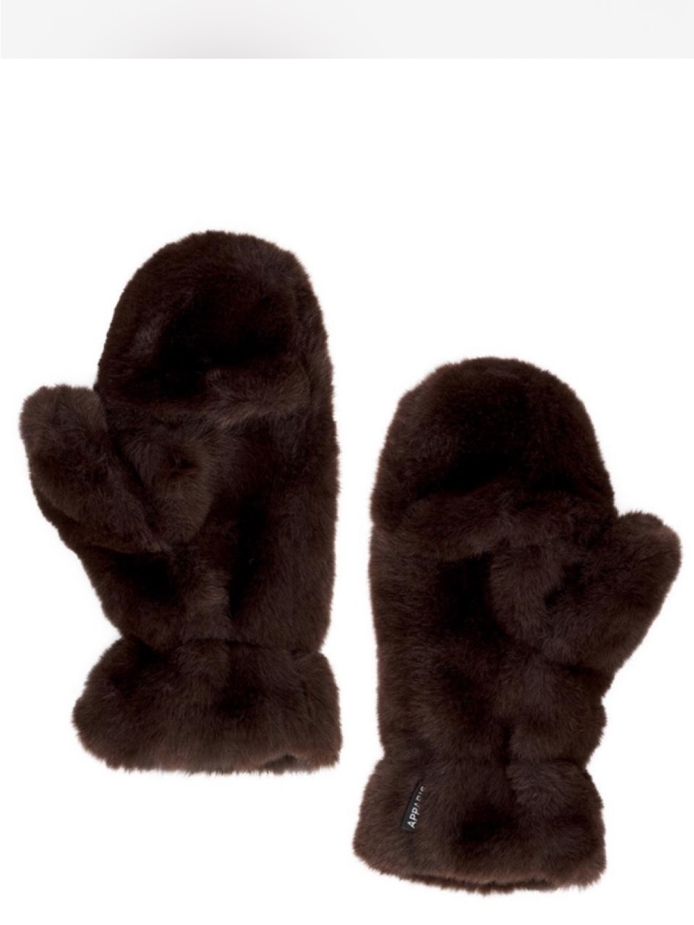 Apparis Dark Brown Faux Fur Mittens